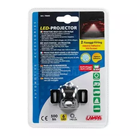 Lampa ΑΔΙΑΒΡΟΧΟ ΒΟΗΘΗΤΙΚΟ ΦΩΣ ΟΠΙΣΘΕΝ 12/24V - 4W - 500lm - 6.000K - 6LED PROJECTOR (ΛΕΥΚΟ ΦΩΣ 59X36X28mm) L7364.5 