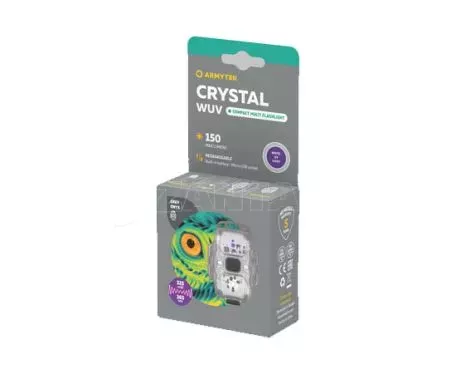 Armytek ΦΑΚΟΣ ΚΕΦΑΛΗΣ ARMYTEK CRYSTAL WUV ΓΚΡΙ ΜΕ ΛΕΥΚΟ ΚΑΙ ΥΠΕΡΙΩΔΕΣ ΦΩΣ F07001GUV 