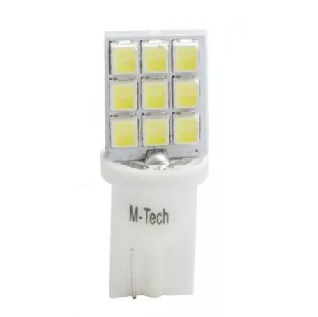 M-tech W5W 12V T10 W2,1x9,5d LED 9xSMD2835 ΛΕΥΚΟ (ΚΑΡΦΩΤΟ ΑΚΑΛΥΚΟ) BLISTER 2ΤΕΜ. M-TECH LB021W/MT 