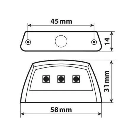 Lampa ΦΩΣ ΠΙΝΑΚΙΔΑΣ (ΠΛΑΦΟΝΙΕΡΑ) MOTO E-LON 12V 3LED SMD 58x31mm ΛΕΥΚΟ ΦΩΣ/ΜΑΥΡΟ ΧΡΩΜΑ 1ΤΕΜ 9058.7-LM 