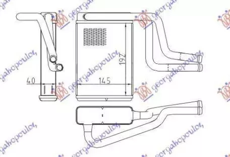 Ψυγείο Καλοριφέρ (Brazed) (Με/Χωρίς A/C) (19.6x14.6) Ford Mondeo 1996-2000 