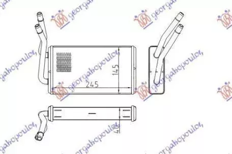 Ψυγείο Καλοριφέρ (Brazed) (Χωρίς A/C) (24.7x14.6) Ford Transit 2000-2006 