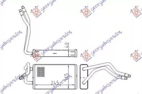 Ψυγείο Καλοριφέρ (Brazed) (Με A/C) (24.7x14.6) Ford Transit 2000-2006 