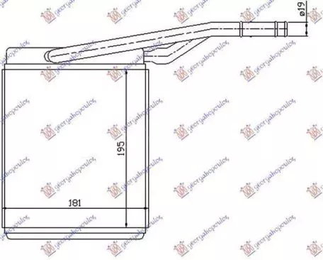 Ψυγείο Καλοριφέρ (Brazed) (19.5x18x3.2) Ford Transit Connect 2003-2010 