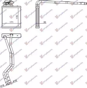 Ψυγείο Καλοριφέρ (17x17.1x3) Ford Fiesta VI 2013-2017 