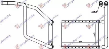 Ψυγείο Καλοριφέρ (Brazed) 2.0-2.2 ΤDCi (Με/Χωρίς A/C) (14.9x23.8x2.6) Ford Transit 2013-2019 