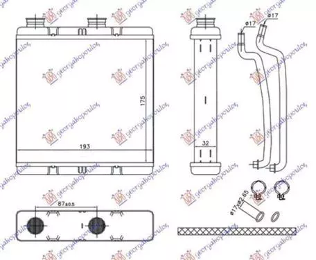 Ψυγείο Καλοριφέρ (Brazed) (17.5x19x3.2) Honda Civic Hatchback/Liftback 2006-2012 