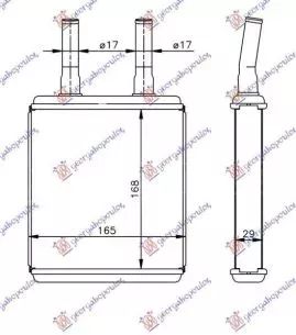 Ψυγείο Καλοριφέρ (Brazed) (Με/Χωρίς A/C) (16.8x16.5) Hyundai Accent Liftback 1999-2002 