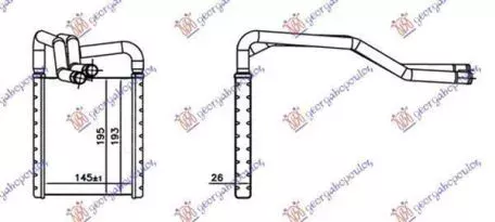 Ψυγείο Καλοριφέρ (Brazed) (19.5x14.5x1.6) Hyundai i20 2008-2012 