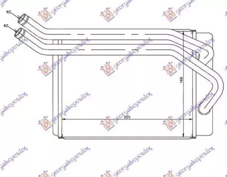 Ψυγείο Καλοριφέρ (Brazed) (Με/Χωρίς A/C) (20.5x16.6) Hyundai Santa Fe 2000-2005 