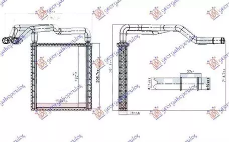 Ψυγείο Καλοριφέρ 1.0 /1.2-1.4 CVVT Βενζίνη/1.1-1.4 CRDi (15.4x19.2x2.6) (Γνήσιο Ανταλλακτικό) Hyundai i20 Hatchback 2014-2018 