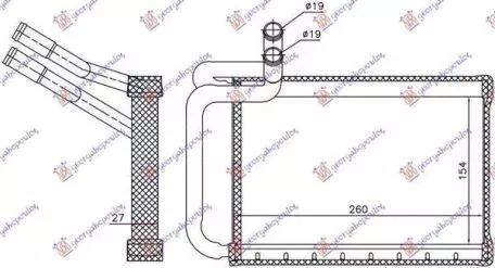 Ψυγείο Καλοριφέρ (Brazed) (15.5x26x2.7) Hyundai H-1 Starex 2007-2018 