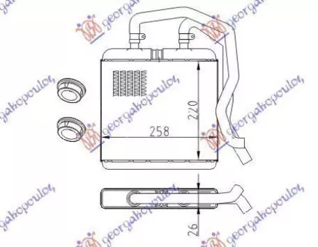 Ψυγείο Καλοριφέρ (Brazed) (Με/Χωρίς A/C) (22x26) [2001 Και Μετά] (Με Σωλήνες) Iveco Daily 2000-2007 