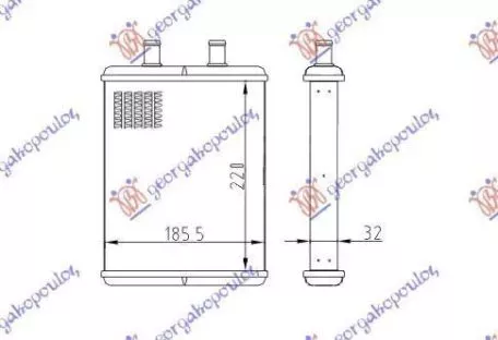 Ψυγείο Καλοριφέρ (Brazed) (Με/Χωρίς A/C) (20x18.5) (Τύπου Denso) Iveco Daily 2007-2011 