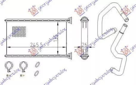 Ψυγείο Καλοριφέρ (Brazed) (Με/Χωρίς A/C) (13.5x24.5) (Με Σωλήνες) Jeep Cherokee Liberty 2008-2014 