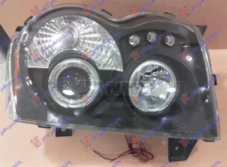 Φανός Εμπρός (Σετ) Eagle Eyes (Μαύρο) Jeep Grand Cherokee 2005-2008 