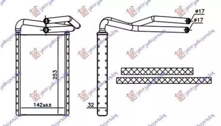 Ψυγείο Καλοριφέρ (Brazed) (25x14x2.6) [2006 Και Μετά] Kia Sorento 2002-2009 