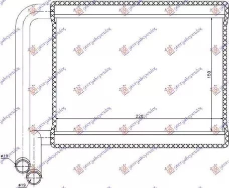 Ψυγείο Καλοριφέρ (Brazed) (15x22x1.6) (Τύπου Doowon) Kia Rio 2005-2011 