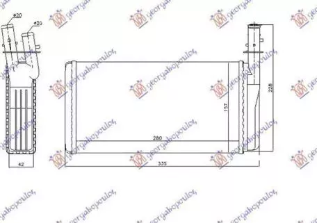 Ψυγείο Καλοριφέρ (Με Ίσια Πτερύγια) (28x15.7x4.2) Lancia Kappa 1996-2000 