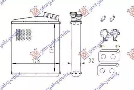 Ψυγείο Καλοριφέρ (Brazed) (Με/Χωρίς A/C) (17.9x17.8) (Με Λαστιχάκια) Land Rover Freelander 2007-2014 