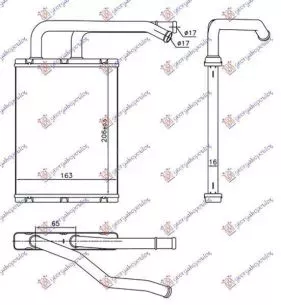 Ψυγείο Καλοριφέρ (Brazed) (20.5x16.5x1.6) Mazda 6 2002-2008 