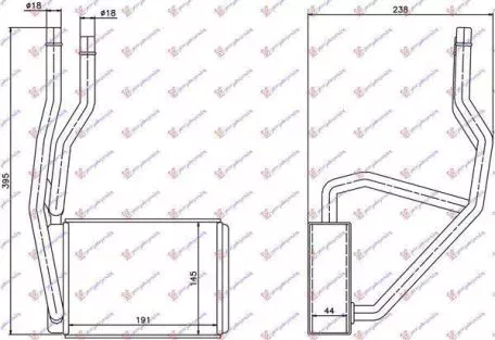 Ψυγείο Καλοριφέρ (Brazed) (19.1x14.5x4.4) Mazda 2 2003-2007 