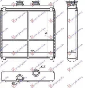 Ψυγείο Καλοριφέρ (Brazed) (20.5x18x3.2) Mercedes-Benz C-Class (W204) 2007-2011 