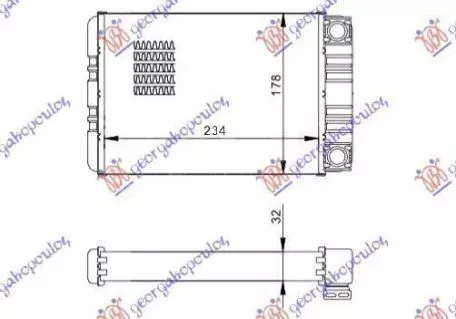 Ψυγείο Καλοριφέρ (Brazed) (Με/Χωρίς A/C) (23.5x17.8) Mercedes-Benz CLK (C209/A209) 2002-2009 