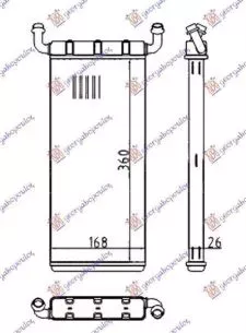 Ψυγείο Καλοριφέρ (Brazed) (36x17x2.6) Mercedes-Benz Vito/Viano (W639) 2004-2010 