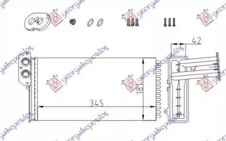 Ψυγείο Καλοριφέρ (Με Ίσια Πτερύγια) (Με/Χωρίς A/C) (34.8x18) Mercedes-Benz Sprinter (W901/W905) 1995-2006 