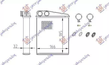 Ψυγείο Καλοριφέρ (Brazed) (Με/Χωρίς A/C) (18.3x16) Mini Coupe (R58) 2011-2015 