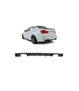 Diffuser Πίσω Προφυλακτήρα Για Bmw 3 F30/F31 11-19 M-Packet Μαύρο Ματ Με 2 Διπλές Τρύπες Εξάτμισης Αριστερά & Δεξιά Από Abs Πλασ 