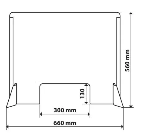 Lampa ΠΡΟΣΤΑΤΕΥΤΙΚΟ ΔΙΑΧΩΡΙΣΤΙΚΟ ΤΖΑΜΙ PLEXIGLASS 3mm 66x56cm ΜΕ ΤΡΥΠΑ & ΒΑΣΕΙΣ ΣΤΗΡΙΞΗΣ ΑΛΟΥΜΙΝΙΟΥ L6693.1 