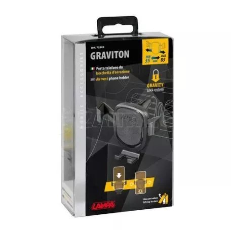 Lampa ΒΑΣΗ ΚΙΝΗΤΟΥ GRAVITON ΑΕΡΑΓΩΓΟΥ ΜΑΥΡΗ 55>85mm LOCK SYSTEM L7254.9/T 