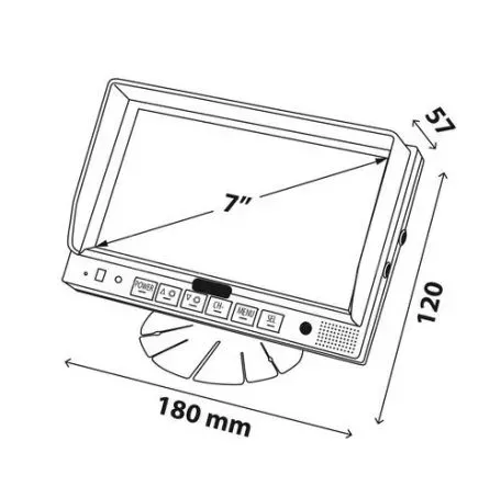 Lampa ΟΘΟΝΗ M1 180x120mm 7 ΙΝΤΣΕΣ 10-32V ΓΙΑ 1 ΚΑΜΕΡΑ ΚΑΙ 1 AUDIO L7444.0 