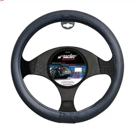 Simoni Racing ΚΑΛΥΜΜΑ ΤΙΜΟΝΙΟΥ TOTAL BLACK SMALL ΜΑΥΡΟ 35>37cm - ΑΠΟ ΟΙΚΟΛΟΓΙΚΟ ΔΕΡΜΑ SRCVT/16S 