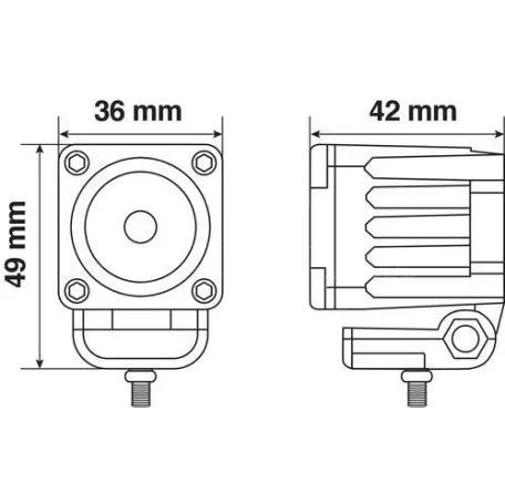 Lampa ΠΡΟΒΟΛΕΑΣ ΤΕΤΡΑΓΩΝΟΣ WL-19 1LED 10W 600lm 9>32V 36x49x42mm ΦΩΣ ΚΑΡΦΙ 1 ΤΕΜ. L7233.8 