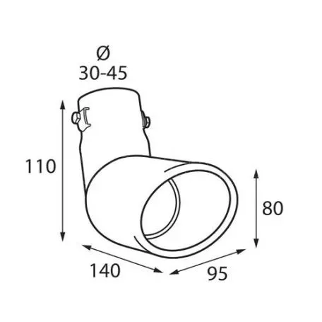 Lampa ΑΚΡΟ ΕΞΑΤΜΙΣΗΣ ΛΟΞΟ Φ30-45mm L6000.2 