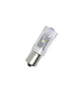 Led λάμπα BA15S με 6 x 5W CREE led και προτζέκτορα διπλού φωτισμού λευκή - 1τμχ. 