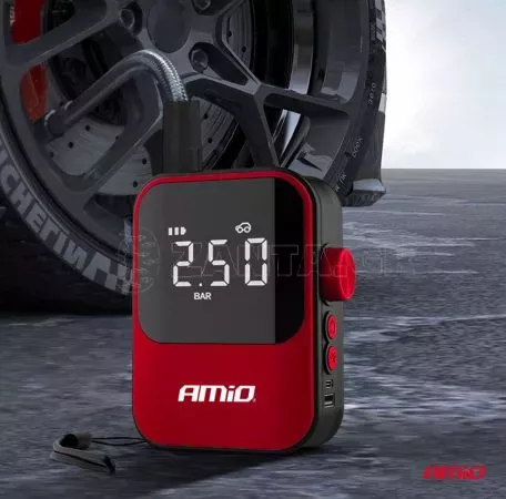 AMIO ΚΟΜΠΡΕΣΕΡ ΑΕΡΑ 7,4V 10bar/150psi 40W ΦΟΡΤΙΣΗ ΜΕ USB / ΜΕ 5 ΑΝΤΑΠΤΟΡΕΣ ΚΑΙ ΨΗΦΙΑΚΗ ΕΝΔΕΙΞΗ AMIO - 1 Τεμ. 03690/AM 