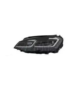 Μπροστινά Φανάρια Set Για Vw Golf VII (7) 12-17  Look 7.5 GTI Μαύρα/ Ασημί Γραμμή H7 Με Μοτέρ Carner 