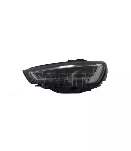 Μπροστινά Φανάρια Set Για Audi A3 8V 12-16 DRL Full Led & Led Signal Μαύρα  Με Μοτέρ Carner 