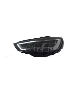 Μπροστινά Φανάρια Set Για Audi A3 8V 12-16 DRL Full Led & Led Signal Μαύρα  Με Μοτέρ Carner 