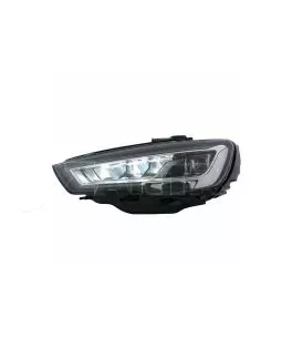 Μπροστινά Φανάρια Set Για Audi A3 8V 12-16 DRL Full Led & Led Signal Μαύρα  Με Μοτέρ Carner 