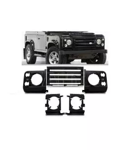 Land Rover Defender (1983-2016) Εμπρόσθια Μάσκα [Bearmach SVX Type] Μαύρο / Ασημί 