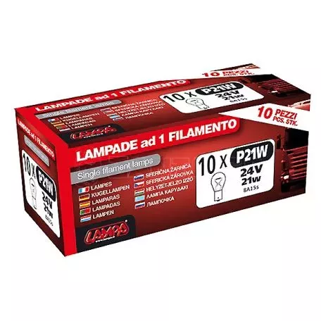 Lampa P21W 24V BA15s STANDARD LINE ΑΛΟΓΟΝΟΥ (ΜΟΝΟΠΟΛΙΚΗ) 10ΤΕΜ. (ΣΕ ΚΟΥΤΙ) L9823.0 