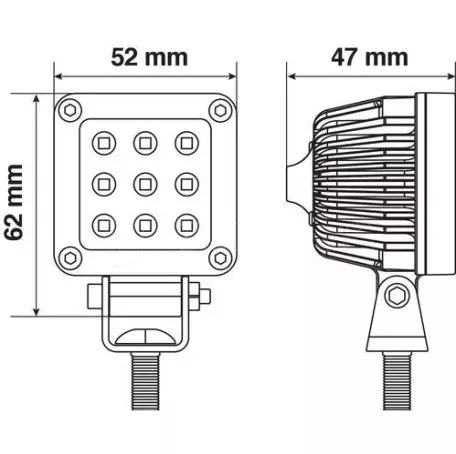 Lampa ΠΡΟΒΟΛΕΑΣ ΕΡΓΑΣΙΑΣ ΤΕΤΡΑΓΩΝΟΣ WL-18 9LED 10W 1000lm 9>32V (52 x 62 x 47 mm) ΚΑΡΦΙ -1 ΤΕΜ. L7233.7 