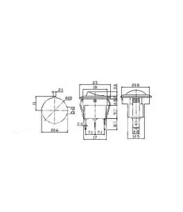 Διακόπτης On/Off Led 3pin 20A 12V 