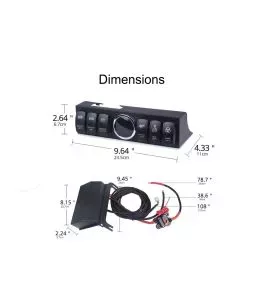 Jeep Wrangler (JK) 2009-2016 Πίνακας ελέγχου (Πάνελ) LED με 6 διακόπτες 