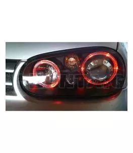 Φανάρια εμπρός angel eyes για Vw Passat B5.5 (2001-2005) - μαύρα , χωρίς λάμπες (Η7) - σετ 2τμχ. 